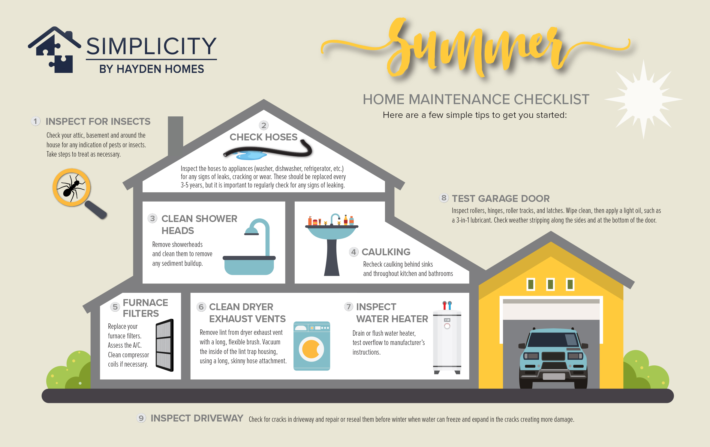 Summer Home Maintenance Checklist Simple Tips To Care For Your Home   SIM Summer Infographic 